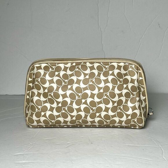 Coach Signature Logo Cosmetic Bag - Picture 6 of 8